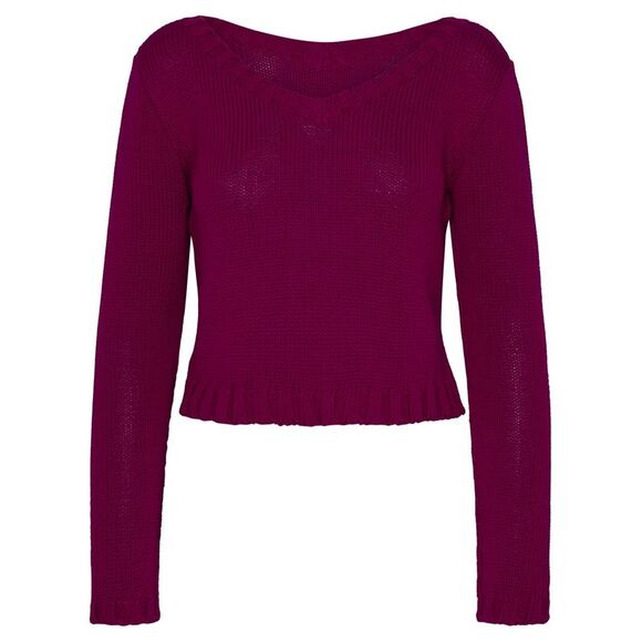 Charlott Fuchsia Cotton Sweater Women - Picture 1 of 3